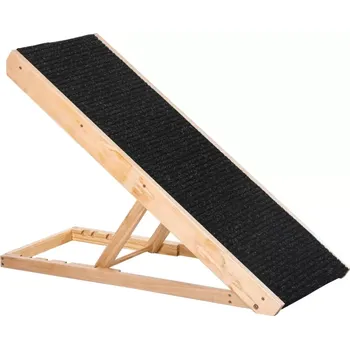 Schůdek Rampa schůdky pro domácí mazlíčky PAWHUT s protiskluzovým kobercem nastavitelné | černá, Barvy a parametry Materiál dřevo