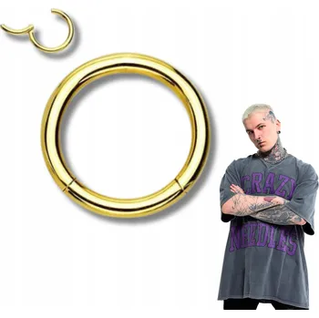 Náušnice Kroužek clicker do ucha - zlatý - conch - 1,2/12