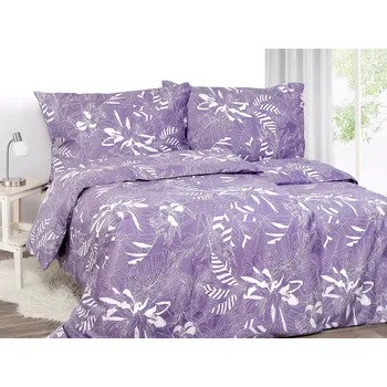 Povlečení Saténové povlečení Lilie na fialové 140x200+70x90