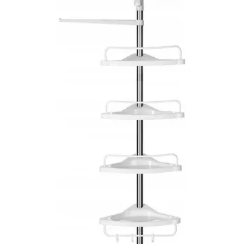 Drátěná police Sprchová polička s nastavitelnou výškou, rohová polička do koupelny