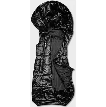 Dámská vesta Černá dámská vesta s asymetrickou spodní částí N68 SWEST, odstíny černé XL (42) i392_21565-53