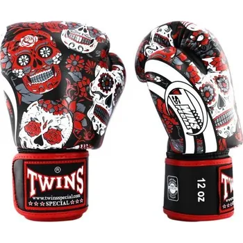 Boxerské rukavice Boxerské rukavice TWINS SPECIAL FBGVL3-53 SKULL - červeno /černé 14 oz