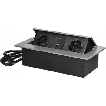 Elektrická zásuvka Elektrická Zásuvka do desky stolu Orno stříbrná