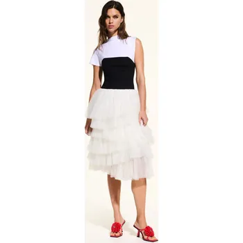 Dámská sukně SUKNĚ KARL LAGERFELD TUILE SKIRT WHITE