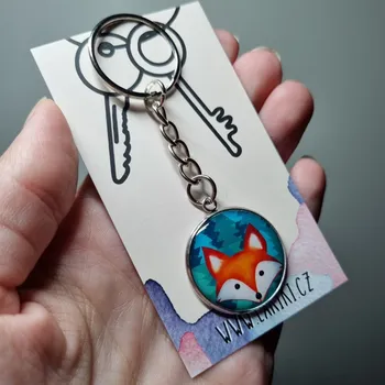 Klíčenka s autorským motivem - liška