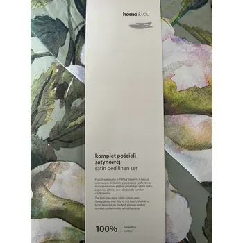 Povlečení Povlečení bavlna saténu 160x200 zelené s květinami Home & You 100% bavlna