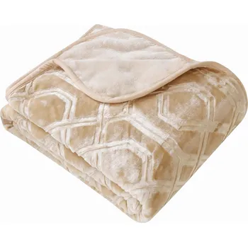 deka Deka Spod Igły i Nitki akryl 80 cm x 160 cm béžová