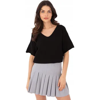 Dámský svetr Italy Moda dámský svetr černý oversize k bokům univerzální velikost