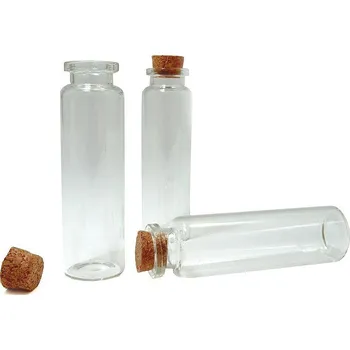 Láhev Skleněná lahvička s korkem 20x75 mm Varianta: 1 (20x75) transparent, Balení: 20 lahv.