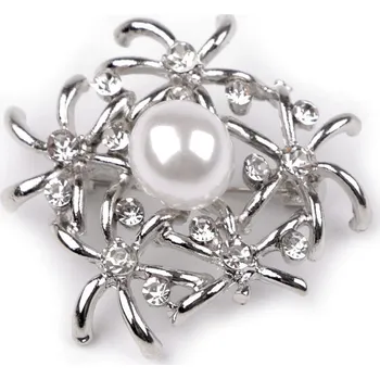 Brož Brož s perlou lotos, ginkgo Varianta: 1 platina, Balení: 1 ks