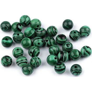 Hobby drát Malachit syntetický, minerální korálky Ø8 mm Varianta: malachit, Balení: 48 ks
