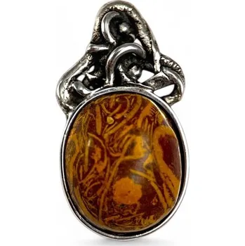 Přívěsek Drakkaria CELTICA, hadí jaspis, stříbrný přívěsek, Ag 925/1000