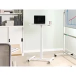 Výškově nastavitelný stůl na notebook bílý ocelový rám 65 x 48 cm sezení a stání mobilní manuální nastavení moderní design kancelář Beliani