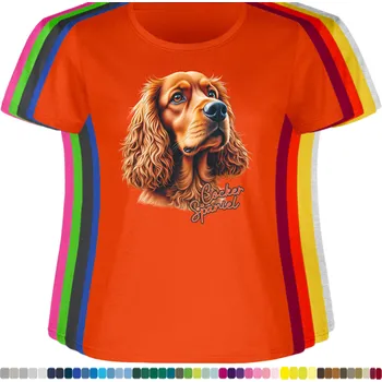 Dámské tričko damske-levne-bavlnene-tricko-digitalni-potisk-pes-kokrspanel Barva: Orange - pomerančová, velikost: XL