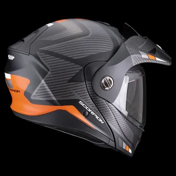 Helma na motorku Moto přilba SCORPION ADX-2 CAMINO matná černo/stříbrno/oranžová 2H99517616