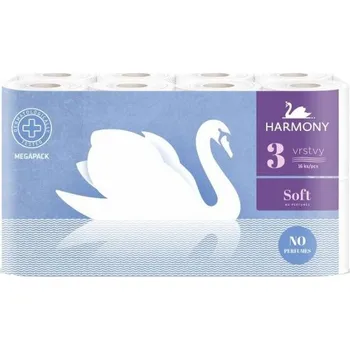 Toaletní papír Harmony Soft toaletní papír, 3 - vrstvý recykl, 3x16 rolí