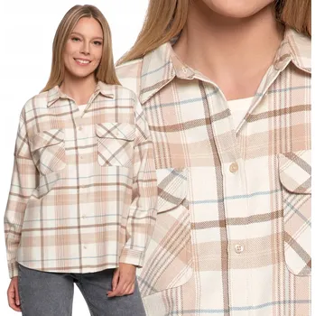 Dámská košile Moraj dámská košile s dlouhým rukávem, kostkovaná, béžová OKD5000-002, velikost L/XL