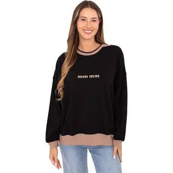 Dámská mikina Mikina dámská RELEVANCE černá bavlněná bez kapuce