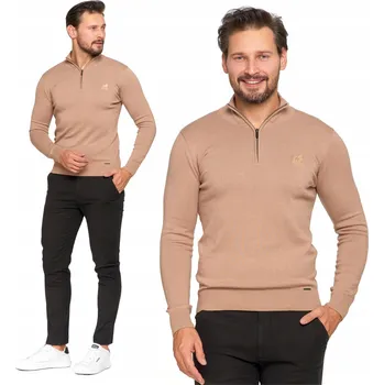 Pánský svetr Pánský svetr se stojáčkem a zipem pod krkem Pohodlný 100% Bavlna MORAJ - XL