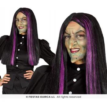 Karnevalová paruka Guirca paruka dlouhé vlasy černá