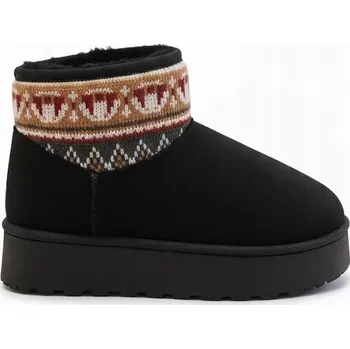 Dámská zimní obuv Dámské Kotníkové Boty Sněhule Zateplené Mukluky Zimní Velmi Teplé Černé 39