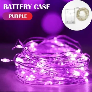 Vánoční dekorace Jemná a vkusná vánoční světélka na baterie AA Barva: Fialová, Míry: 10 m