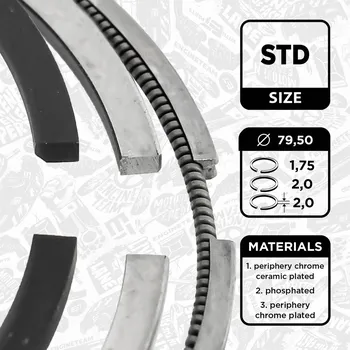 Píst motoru Sada pístních kroužků ET ENGINETEAM R1013600