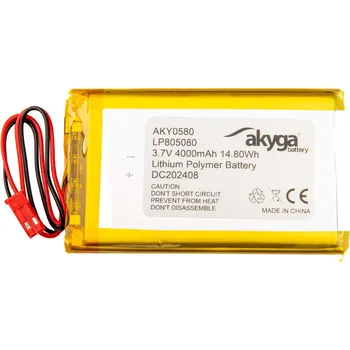 Li-Po baterie LP805080 Akyga AKY0580 3,7V / 4000mAh PCM JST 2-pinový konektor 150mm