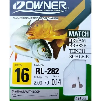 Rybářský háček Háčky s návazcem, s protihrotem Owner RL-282 10 ks