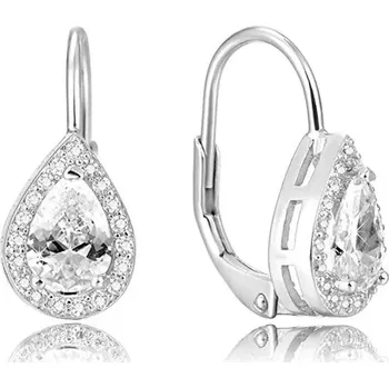 Náušnice Stříbrné náušnice Beneto s čirým křišťálem AGUC1160