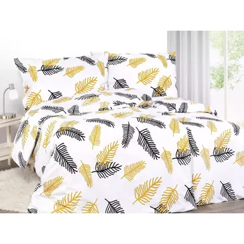 Povlečení Saténové povlečení Palmové listy 140x200+70x90