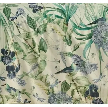 Povlečení Povlečení z mikrovlákna 200x220 Home & You Canaima zelené s květy, vážkami a ptáky