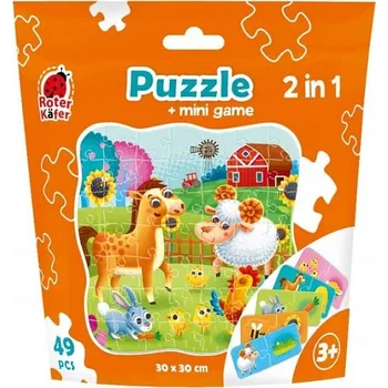 Puzzle Roter Kafer Puzzle 49 dílků ROTER 49 taška Farma + mini hra RK1140-05