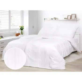 Povlečení Damaškové povlečení proužky - bílé 140x200+70x90