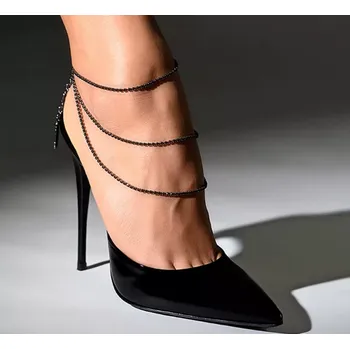 Řetízek B-TOP Trojitý krystalový řetízek na nohu v různých barevných variantách Druh barvy: Černá