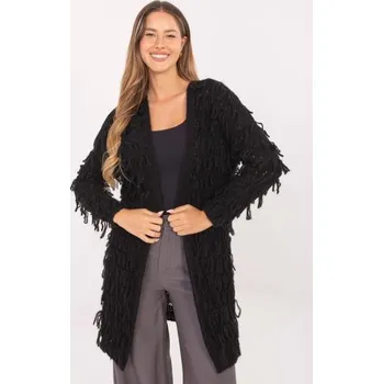 Dámský svetr Černý dámský kardigan ve stylu boho RUE PARIS