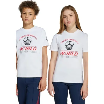Dětské bavlněné tričko adidas Originals bílá barva, JV7694 00X, vel. 176
