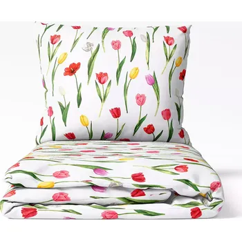 Povlečení Bavlněné povlečení Tulipány 140x200+70x90