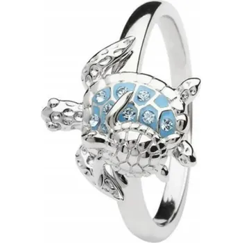 Prsten Stříbrný Prstýnek Želva Zirkon Turtle Blue Opal