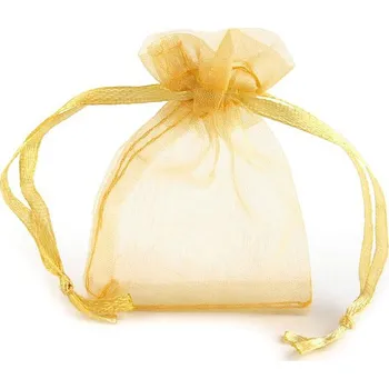 Dárková taška Dárkový pytlík 4,5x7 cm organza Varianta: 4 zlatá sv., Balení: 100 ks