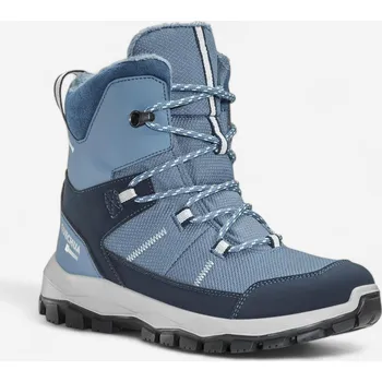 Dětská treková obuv QUECHUA Dětské turistické nepromokavé boty na šněrování SH 500 Mountain 36 MODRÁ|ZELENÁ|ŠEDÁ