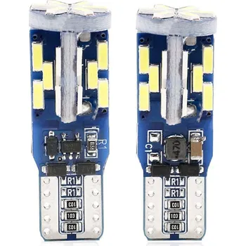 Autožárovka LED 2x T10 W5W 4014-30 Can Bus - 2x 12V LED žárovka 4W do auta s předním i bočním svitem, patice T10 W5W, CAN BUS