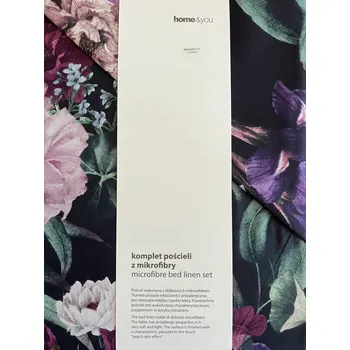 Povlečení Povlečení z mikrovlákna černé s fialovými květy 200x220 Home&You home & you