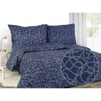 Povlečení Saténové povlečení Provazy na tmavě modré 140x200+70x90