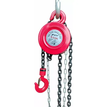 Ruční řetězový kladkostroj 1 tuna, zdvih 3 m, červený