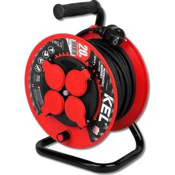 Napájecí kabel Prodlužovací Kabel kabel na bubnu, zahradní Plast-Rol 20 m, 4 ks, černý