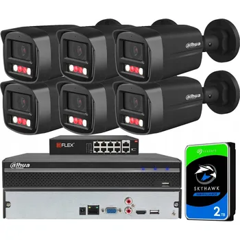 Bezpečnostní kamera Monitorovací sada Dahua pro 6 kamer 4MPX DAHUA IR+LED 40 m Dual 2TB