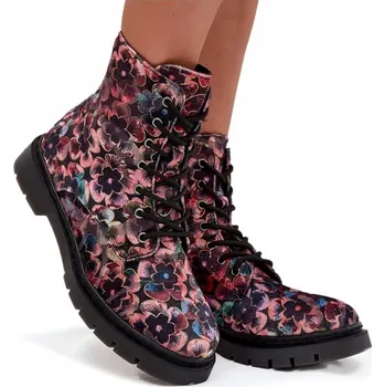 Dámská zimní obuv DÁMSKÉ KOTNÍKOVÉ BOTY ZATEPLENÉ KVĚTINOVÝM ZIPEM ARTIKER 57C1051 RŮŽOVÉ 40