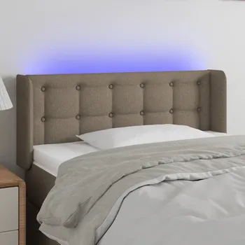 Čelo postele s LED taupe 103 x 16 x 78/88 cm textil IM_3123664