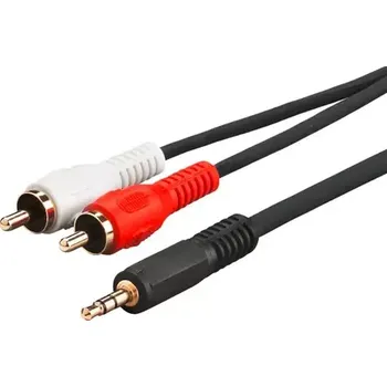 Audio kabel MicroConnect Audio kabel stereo minijack 3.5mm - 2x RCA (M) 3m černá (AUDLC3G)